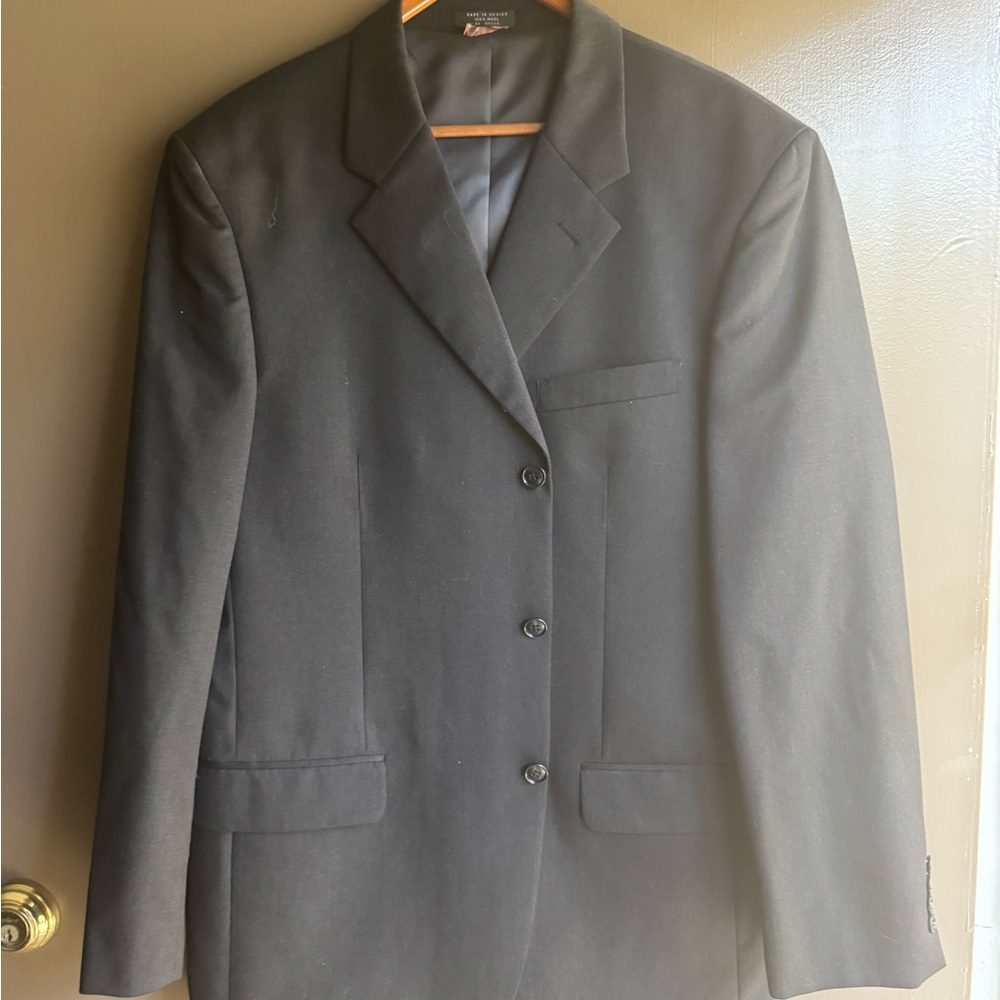 Classic Black Wool Blazer Suit